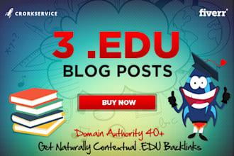 create 3 EDU blog posts with contextual backlinks