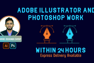 do any adobe illustrator and photoshop editing within 24 hours
