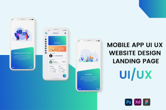 create mobile app UI UX, website design, landing page
