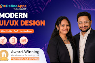 create mobile app design, website design, landing page,  app prototype