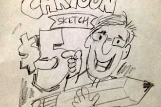 draw a pencil cartoon sketch