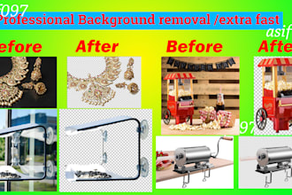 do the background removal and professional photoshop editing, object placement