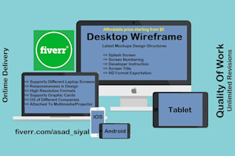 design mockup and wireframe for your applications