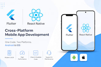 develop mobile apps with flutter and react native for ios and android