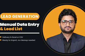 do manual data entry, lead list, and lead generation
