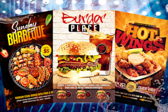 design fantabulous restaurant, food and promotional flyer