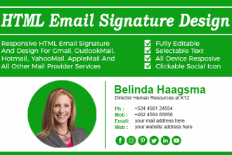 create clickable HTML email signature