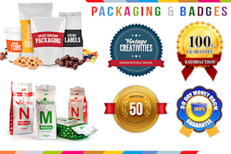 design creative sticker label tshirt packaging