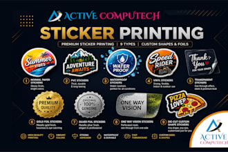 print custom stickers, labels, die cut and product packaging stickers