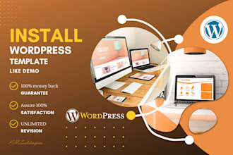 install wordpress website exactly as like demo theme