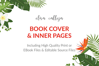 create a book cover and book inner pages for print or ebook