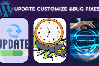 fix, theme error, issues, malware, update and customize you wordpress website