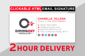 design a clickable HTML email signature