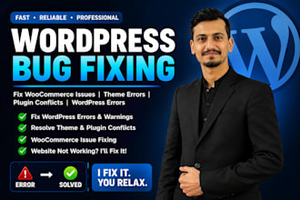 fix any bug related to wordpress and woo commerce