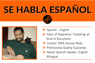 translate professionally english into spanish