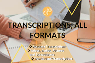 transcribe, videos, audios and scanned files even pictures