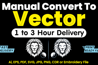 do vector logo, vector tracing, redraw or convert to vector in 3 hour