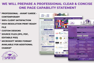 prepare a business capability statement