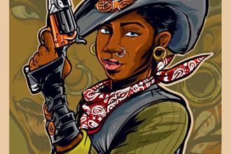 create illustratation with line art style