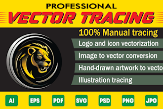 do vector tracing, redraw logo or art, digital painting