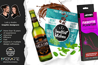 design stunning, ready to print, labels, bags, and packaging
