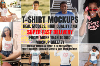do 200 realistic tshirt mockups mock up