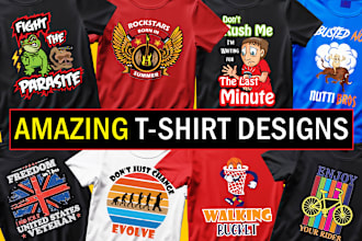 do graphic tshirt design, cartoon shirt design or enamel pin design