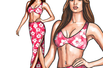 do stunning fashion illustrations for you
