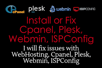 install or fix cpanel, plesk, webmin, ispconfig