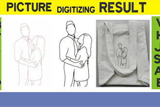 do embroidery design, digitize live image into outline dst pes jef emb vp3 file