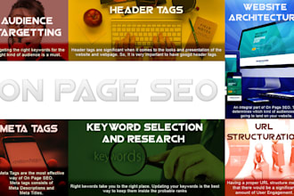 onpage SEO optimize meta tags, alt, h1, h2, h3 titles