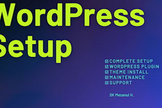 setup wordpress with plugins, theme, content