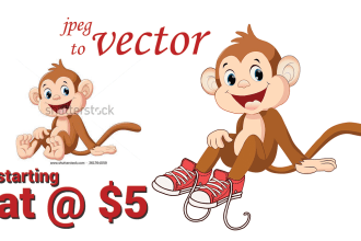 convert any kind of jpeg to vector professionally