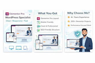 design or redesign a wordpress website using elementor pro