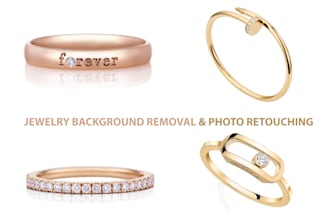 do jewelry background remove and high end jewelry retouching