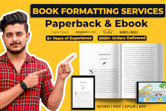 do book formatting, paperback, amazon KDP, kindle ebook, interior layout design