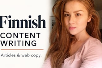 write finnish articles and website content