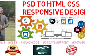 convert psd to html responsive website