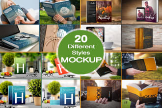 turn your 2d book cover in to 20 3d book cover mockup