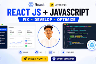 fix react js , javascript bugs errors issues and develop web applications