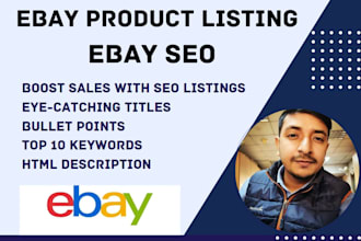 do SEO optimized ebay product listings and descriptions