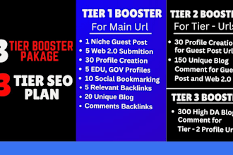 boost up your website with powerful 3 tier mix SEO backlinks