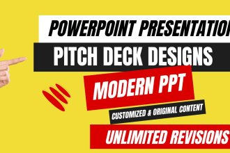 proofread, research, edit, write modern powerpoint and pitch deck presentations