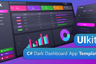 create a beautiful modern desktop app using kimtools, bunifu