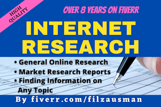 make general online research and market research reports