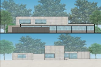 professionally render architecture plans elevations sections