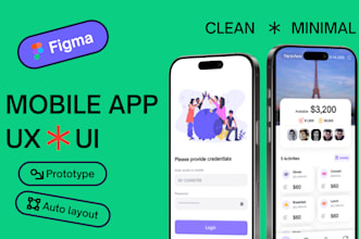 design minimal figma mobile app UI UX and prototype