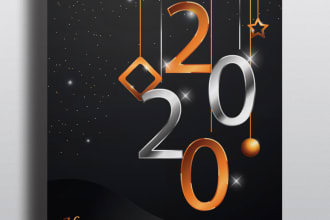 create eye catching flyer and happy new year card design