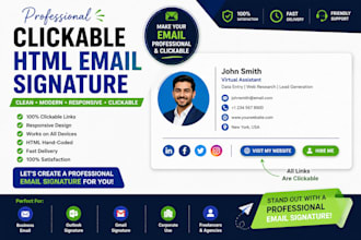 create a professional clickable HTML email signature