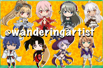 draw custom chibi anime characters